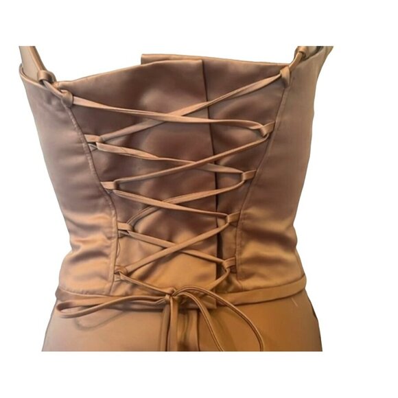 Vintage Jordan Tan Embroidered Corset Top & Skirt Set With Adjustable Straps & L - Picture 14 of 15